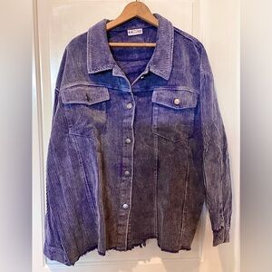 NEW Purple/navy Corduroy shacket purple blueberry.
